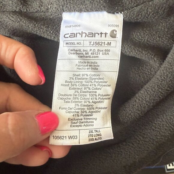 Men's Big and Tall 2XL Carhartt Rugged Flex Relaxed Fit Flannel Fleece Lined - Picture 8 of 9